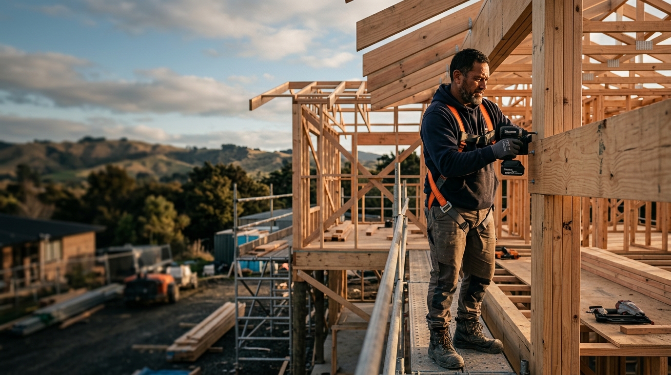 A New Zealand builder on the job