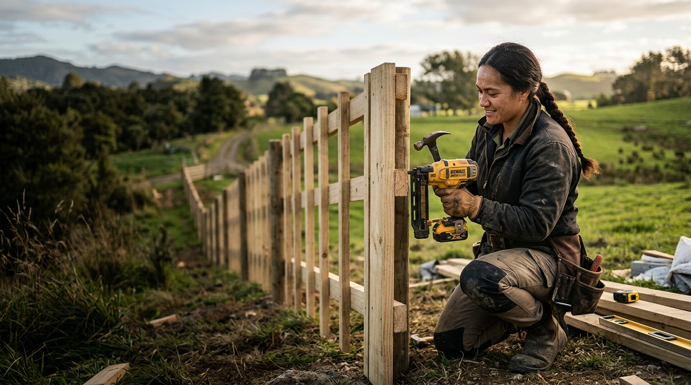 A New Zealand fencer on the job